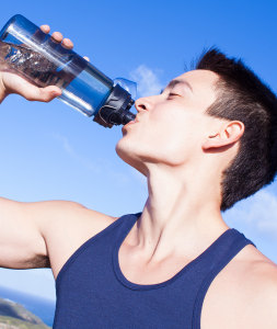 Man drinking bottled water