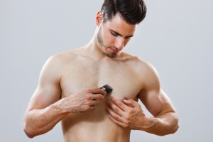 Man removing his hair body