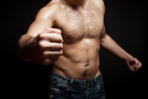 Man with hairy chest
