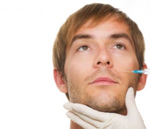 Man having needle treatment